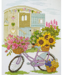 Набір для вишивання "Велосипед з квітами" 